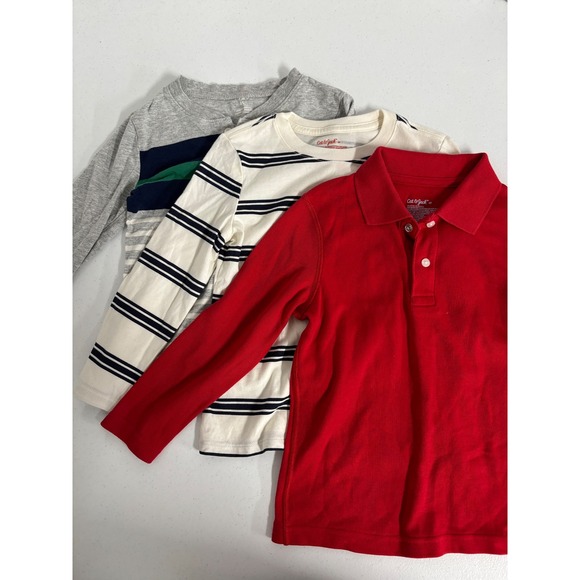 Carter's Other - Carter's Cat & Jack Boys 4T Long Sleeve Shirts Bundle Striped Henley Polo 3pc